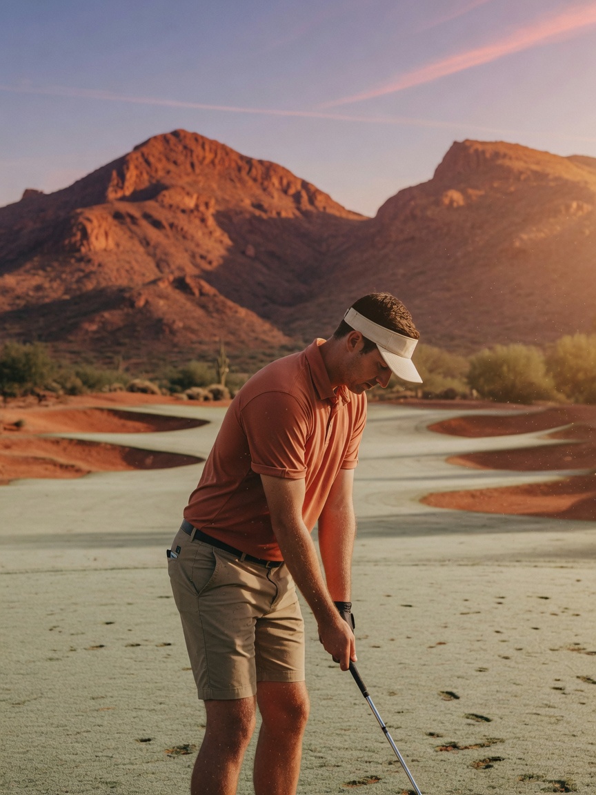 Clay polo on a desert green